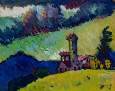 Murnau - Studie för "Landskap med torn" av Wassily Kandinsky