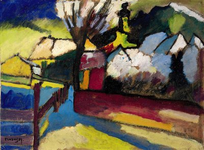 ""Höstlandskap med träd"" Målning av Wassily Kandinsky (eller Wassily Kandinski eller Kandinskij av Wassily Kandinsky