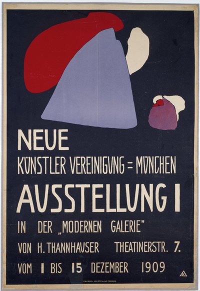 Affisch för den första utställningen av Neue Künstlervereinigung Munich av Wassily Kandinsky