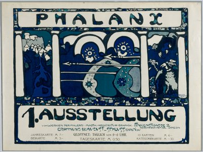 Affisch för den första utställningen av falangen av Wassily Kandinsky