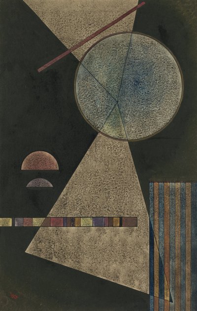 ""Point de rendezvous"" (Mötesplats) Akvarell och gouache av Wassily Kandinsky (eller Wassily Kandinski eller Kandinskij av Wassily Kandinsky