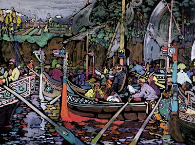 Sang om Volga, 1906 sverige av Wassily Kandinsky
