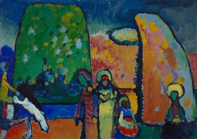 Studie över ”Improvisation nr 2 (Sorgmarsch)” av Wassily Kandinsky
