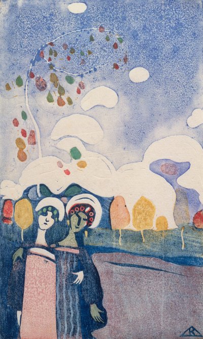 Två flickor av Wassily Kandinsky