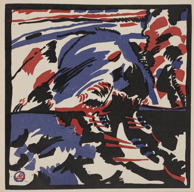 Två kvinnor i ett månbelyst landskap av Wassily Kandinsky