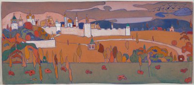 Muromgärdad stad i höstlandskap av Wassily Kandinsky