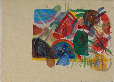 Akvarell med skog och regnbåge, 1913. av Wassily Kandinsky