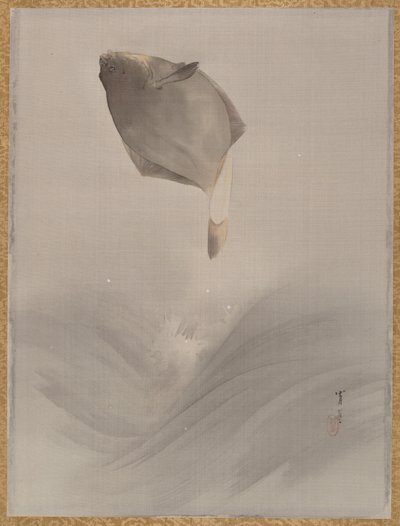 Hoppande fisk, ca. 1887. av Watanabe Seitei