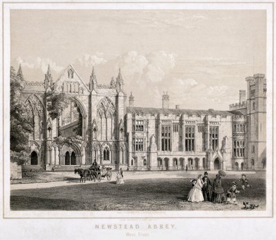 Västra delen av Newstead Abbey, Nottinghamshire, c1860 av Waterlow and Sons