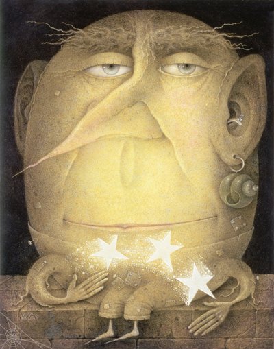 Catch a Falling Star (blyerts och färgkrita på papper) av Wayne Anderson