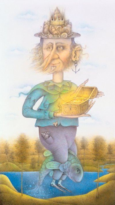 Neptunus (blyerts och färgkrita på papper) (par av 155032) av Wayne Anderson