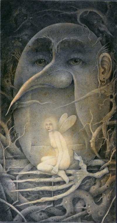 Hotar Humpty Dumpty och fen. "Om du går ner till skogen i dag..." av Wayne Anderson