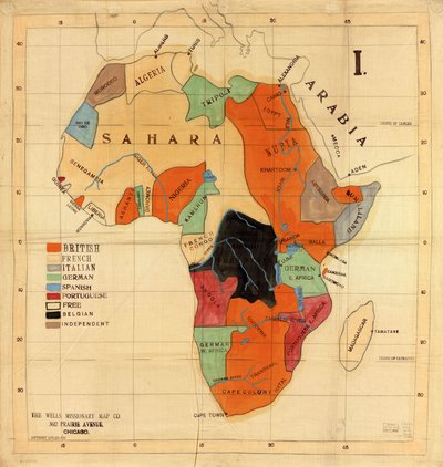 Afrika]. av Wells Missionary Map Co.