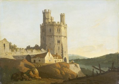 Caernarvon Castle, örntornet (olja på duk) av Welsh school