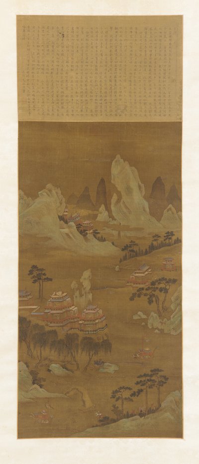 Palats vid stranden av en sjö, Ming- eller Qingdynastin, 1700-talet av Wen Zhengming