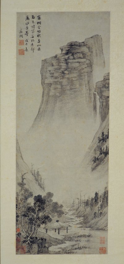 Poetiska tankar i en paviljong vid floden, 1558. av Wen Zhengming