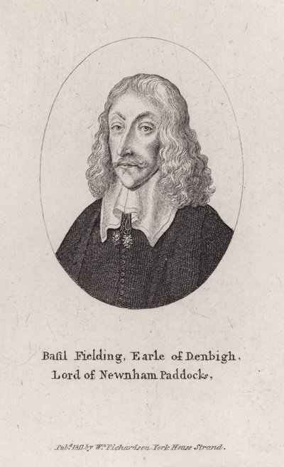 Basil Feilding, 2nd Earl of Denbigh, engelsk diplomat, politiker och paliamentarisk soldat i inbördeskriget (gravyr) av Wenceslaus (after) Hollar