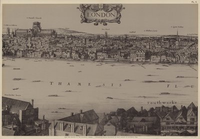 Panorama över London av Wenceslaus (after) Hollar