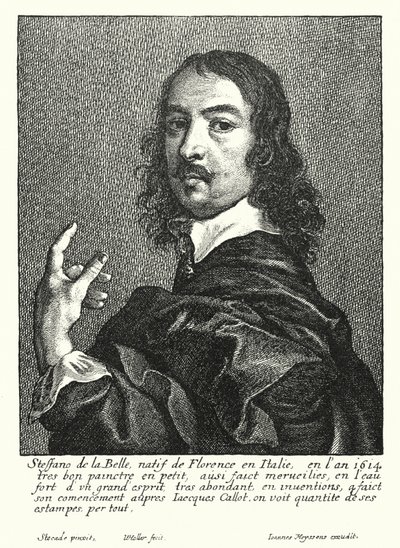 Stefano della Bella, italiensk ritare och grafiker (gravyr) av Wenceslaus (after) Hollar