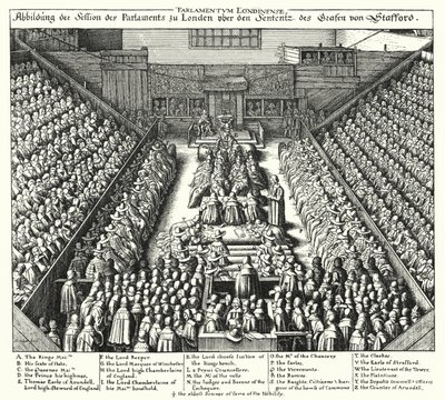 Rättegången mot Thomas Wentworth av Wenceslaus (after) Hollar