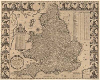 En ny och exakt karta över England av Wenceslaus Hollar