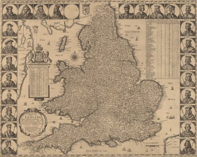 En ny och exakt kartläggning av England, 1644. av Wenceslaus Hollar