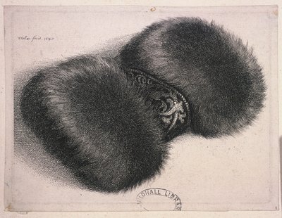 En stor muff med ett band av brokad, 1647 av Wenceslaus Hollar