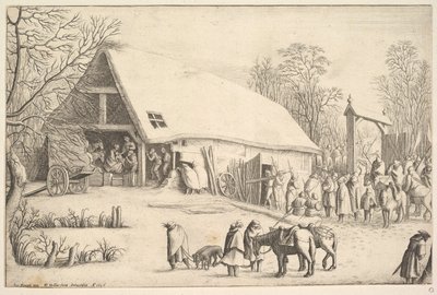 Tillbedjan av kungarna, efter Augustin Braun, 1646. av Wenceslaus Hollar