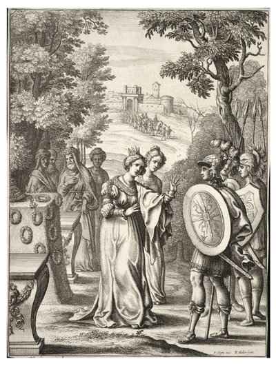 Aeneas möter Andromache av Wenceslaus Hollar
