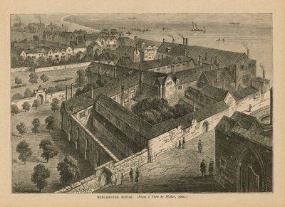 Flygfoto över Winchester House av Wenceslaus Hollar