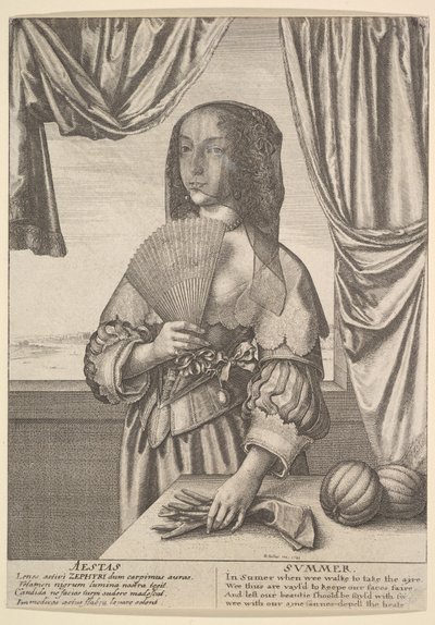 Aestas - Sommar Tre fjärdedels säsonger, 1641. av Wenceslaus Hollar