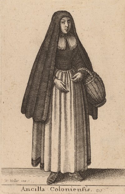 Pigan av Köln, 1643. av Wenceslaus Hollar
