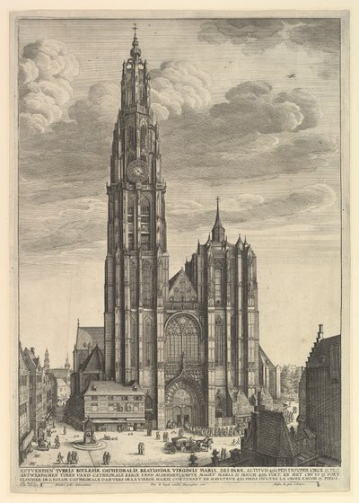 Antwerpens katedralprospekt Tvrris Ecclesiæ Cathedralis, 1625-77 av Wenceslaus Hollar