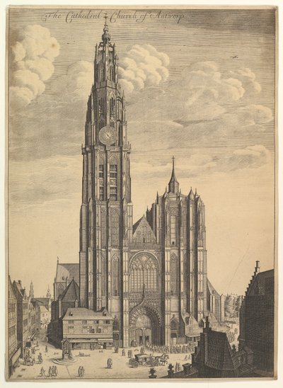 Antwerpens katedralprospekt Tvrris Ecclesiæ Cathedralis, 1649 av Wenceslaus Hollar