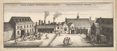 Arundelhus från norr, kopia, 1600-tal. av Wenceslaus Hollar
