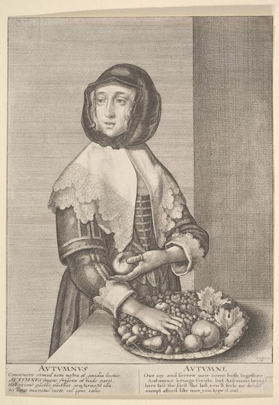 Höst - Höst Tre fjärdedels årstider, 1641. av Wenceslaus Hollar