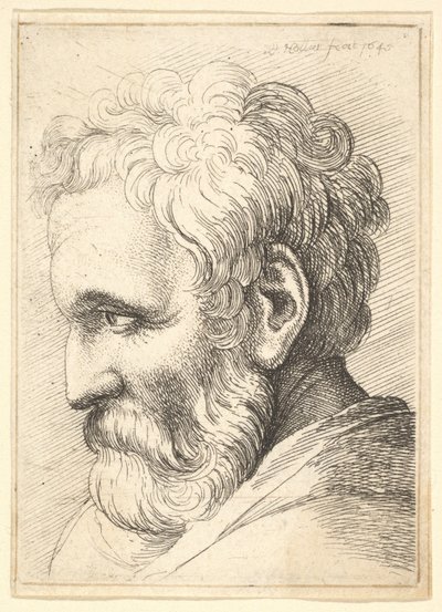 Skäggig gubbe, 1645. av Wenceslaus Hollar