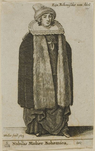 Bohemisk adelsdam av Wenceslaus Hollar
