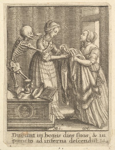Brud, från Dödsdansen, 1651. av Wenceslaus Hollar