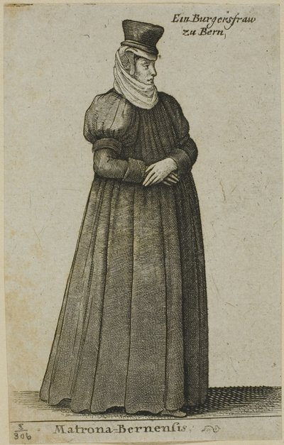 Borgmästarhustru av Bern av Wenceslaus Hollar