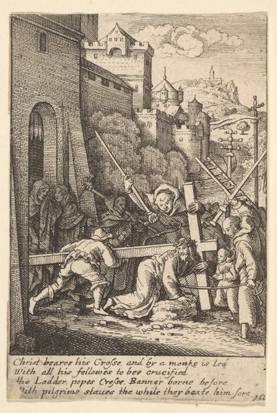 Att bära korset, 1625-77. av Wenceslaus Hollar