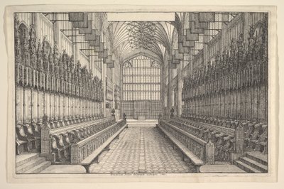 Kör och stånd i St Georges Chapel, Windsor, 1660. av Wenceslaus Hollar