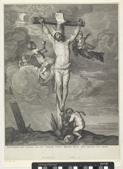 Kristus på korset med änglar av Wenceslaus Hollar