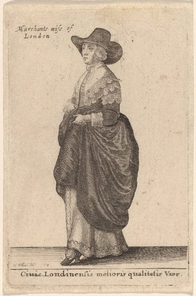 En fru av bästa kvalitet i London av Wenceslaus Hollar