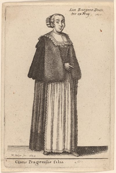 Dotter till en medborgare i Prag av Wenceslaus Hollar
