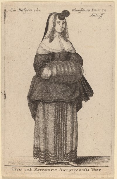 Hustrun till en medborgare eller köpman i Antwerpen av Wenceslaus Hollar