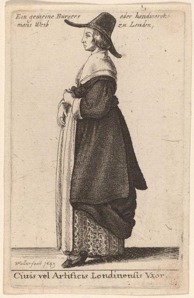 The Wife of a Citizen or Artificer of London av Wenceslaus Hollar