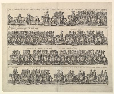 Kröningsprocession av Charles II genom London, 1662. av Wenceslaus Hollar
