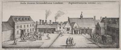 Gården till Arundel House från norr av Wenceslaus Hollar