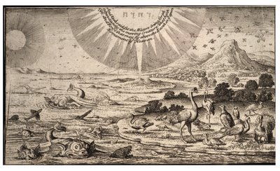 Skapande av fåglar och fiskar. Tillstånd 1 av Wenceslaus Hollar